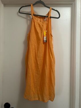 C&C California Orange Sleeveless Linen Sundress